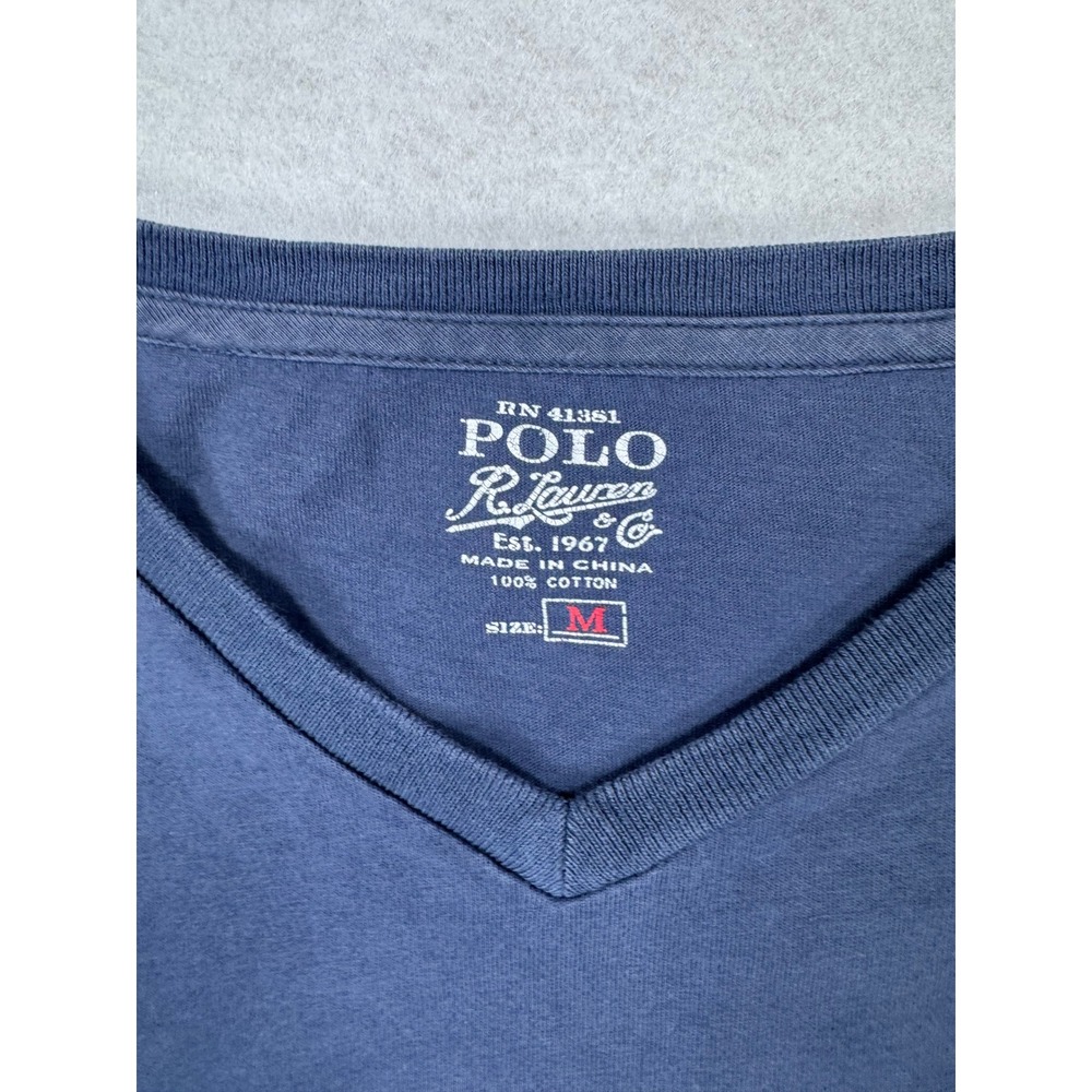 Polo Ralph Lauren Mens T-Shirt Bundle 4pk Navy Blue Yellow Pocket V-Neck Size M - Picture 7 of 16